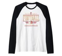 Football Faith Family Football American Flag Sports Player Camiseta Manga Raglan