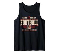 Football Faith Family Football American Flag Sports Player Camiseta sin Mangas
