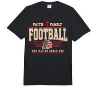Football Faith Family Football American Flag Sports Player Comfort Colors Adult Heavyweight T-Shirt