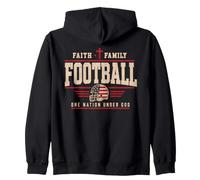 Football Faith Family Football American Flag Sports Player Sudadera con Capucha