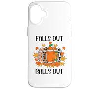 Football Falls out Balls out Tis The Season Fall Football Carcasa para iPhone 16 Plus