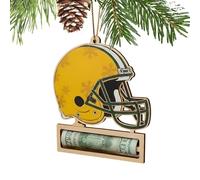 Football Fan Money Holder Ornament, Christmas Helmet Money Holder Ornament, Wooden Creative Helmet Home Decor For Birthday Thanksgiving Holiday New Year Kids Adults Family Friends Party