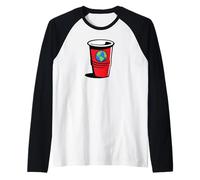 Football Fan World Match Funny Sátira Copa roja con Arte Mundial Camiseta Manga Raglan