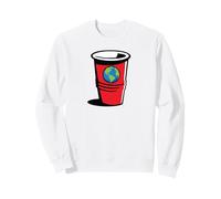 Football Fan World Match Funny Sátira Copa roja con Arte Mundial Sudadera