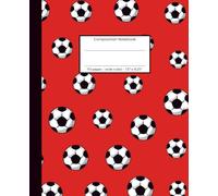 Football Fever Red: 110 pages, wide ruled, 7.5" x 9.25" - Notebook, Journal or Diary, for school, college, journaling or creative writing