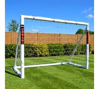 Football Flick Portería Exclusiva de Amazon Tipo de Clima, 70 mm, uPVC, extragrueso, portería de fútbol para Jardines, Sistema de Bloqueo Integrado, 4 (6 x 4, 8 x 4, 8 x 6, 12 x 6)