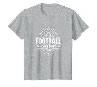 Football Forever: Vintage Gridiron Passion Camiseta, Niños, Gris Jaspeado, 6 años