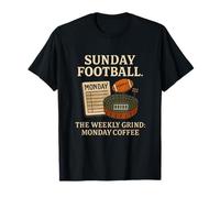 Football Humor The Weekly Grind Monday Coffee Espresso Brown Camiseta