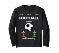 Football Is Calling & I Must Go Illustration Graphic Designs Manga Larga