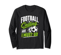 Football Is Calling & I Must Go Illustration Graphic Designs Manga Larga