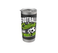 Football Is Calling & I Must Go Illustration Graphic Designs Vaso térmico de acero inoxidable de doble pared