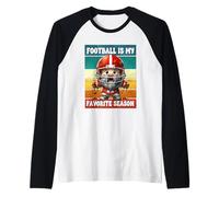 Football Is My Favorite Season Funny Football Grandpa Gnome Camiseta Manga Raglan