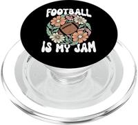 Football Is My Jam, Aficionado al fútbol Americano Retro y Floral PopSockets PopGrip para MagSafe