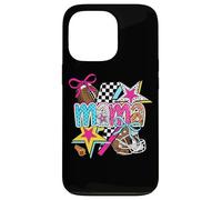 Football Mama Stars Bow, estilo damero Carcasa para iPhone 13 Pro