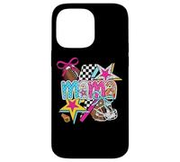 Football Mama Stars Bow, estilo damero Carcasa para iPhone 14 Pro Max