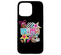 Football Mama Stars Bow, estilo damero Carcasa para iPhone 15 Pro Max
