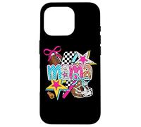 Football Mama Stars Bow, estilo damero Carcasa para iPhone 16 Pro