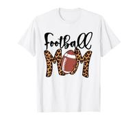 Football Mom Leopard American Football Mothers Day Mom Mama Camiseta
