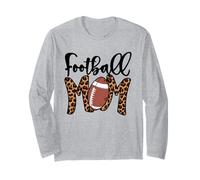 Football Mom, Mothers Day Mom Leopard American Football Mama Manga Larga