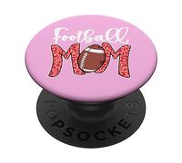 Football Mom Pink Leopard American Football Mother's Day Mama PopSockets PopGrip Adhesivo