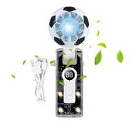 Football Shape Mini Fan - Portable Cooling Handheld Device, Small Air Circulation Unit Compact Design, Personal Breeze Gadget, Travel Accessory, Cooling Fan for Stadium Gym Camping Picnic Use