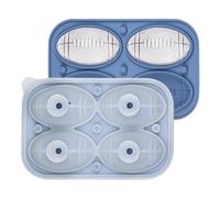 Football Silicone Mold, 3d Ice Mold, Chocolate Mould Tray, 4 Cavity Flexible Non Stick Design Sturdy Reusable Easy Release for Whisky Cocktails Coffee Water Fridge Freezer Candy Ice Ball Drink Use