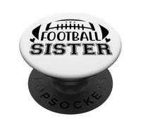 Football Sisters That's My Big Bro Little Sister Biggest Fan PopSockets PopGrip Adhesivo