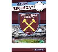 Football Tarjeta de cumpleaños personalizada del West Ham FC, tarjeta de cualquier edad del West Ham, tarjeta de felicitación de cumpleaños de West Ham, tarjetas de cumpleaños de West Ham FC