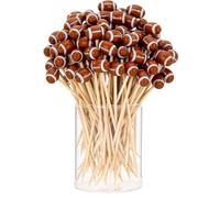 Football Toothpicks, Long Sports-Themed Picks, Béisbol y Fútbol Cupcake Toppers, 100-Piece Decorative Food Skewers, Fun Sandwich Picks for Holiday and Party Celebrations