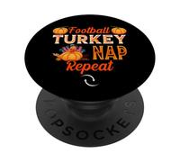 Football Turkey Nap Thanksgiving Thankful For Family PopSockets PopGrip Adhesivo