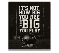 Football Wall Art for Man Cave, Inspirational Sports Decor for Teen Boy Room Gift for Players Fans(Framed,16x24inch(40x60cm))