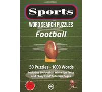 Football Word Search (Hard Difficulty): 50 Hard Football related word search puzzles. Includes 50 Trivia & fun facts and "Easy Find" solution pages. (Sport Related Puzzles)