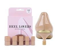 FootFitter Heel Lovers - Tapas protectoras de punta alta, reducción de ruido, sin cordones, 5 pares, color piel