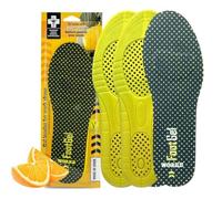 Footgel - 2 Pares Plantillas Gel Works® | Plantillas Trabajo Hombre/Mujer Uso Diario Transpirables, Cómodas | Estabilizadoras, Previenen Dolores en Pies, Rodillas y Lumbares | Naranjo, Tallas 43 a 47