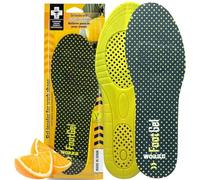 Footgel - Plantillas Gel Works® | Plantillas Trabajo Hombre/Mujer Uso Diario Transpirables, Cómodas | Estabilizadoras, Previenen Dolores en Pies, Rodillas y Lumbares | Naranjo, Tallas 43 a 46