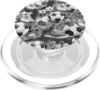 Footie Fan Love The Game - Botas de fútbol, Color Gris PopSockets PopGrip para MagSafe