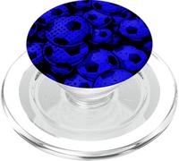Footie Fan Pattern Love The Game, diseño Vintage de fútbol Azul PopSockets PopGrip para MagSafe