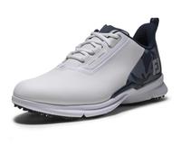 Footjoy FJ Fuel - Tenis de Golf para Hombre, Blanco/Azul Marino/Plateado, Talla 8 M de Reino Unido