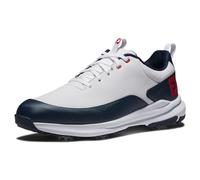 FootJoy Fj Tour Rival, Zapatos de Golf Hombre, Blanco, Azul Marino, Rojo, 43 EU