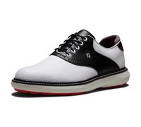 FootJoy Fj Traditions sin Pinchos, Zapato de Golf Hombre, Blanco, Negro, Gris, 40 EU