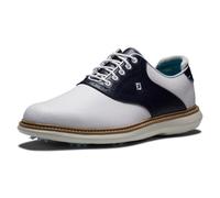 FootJoy Fj Traditions, Zapato de Golf Hombre, Blanco Azul Marino, 40.5 EU Ancho