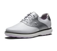 FootJoy Fj Traditions, Zapato de Golf Mujer, Blanco Plata Púrpura, 40.5 EU
