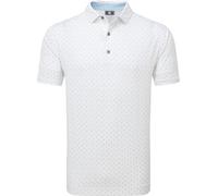Footjoy Flower Bud Foulard Lisle Mens White S Camiseta polo