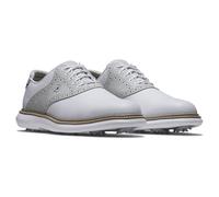 FootJoy Hombre FJ Traditions Zapatos de Golf Impermeables - Blanco/Gris/Blanco -