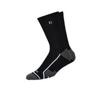 FootJoy Men's TechD.R.Y. Crew Socks, Black, Fits Shoe Size 7-12