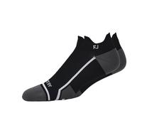 FootJoy Men's TechD.R.Y. Roll Tab Socks, Black/Grey, Fits Shoe Size 7-12