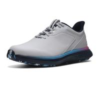 Footjoy Tenis de Golf FJ Pulse para Hombre, Blanco/Azul Marino/Rosa, Talla 7.5 M de Reino Unido