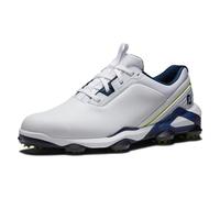 FootJoy Tour Alpha, Zapatos de Golf Hombre, White Navy Lime, 44 EU