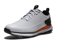 Footjoy Tour Rival - Tenis de Golf para Hombre, Blanco/Negro/Naranja, Talla 10.5 M de Reino Unido