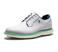 FootJoy Traditions Blucher - Zapatos de golf para hombre, Blanco/Aguamarina/Azul Desfile, 42.5 EU